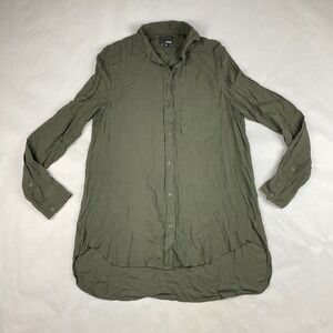 Artizia Wilfred Free Button Down Long Sleeve Tunic Shirt Women's Size XS Green